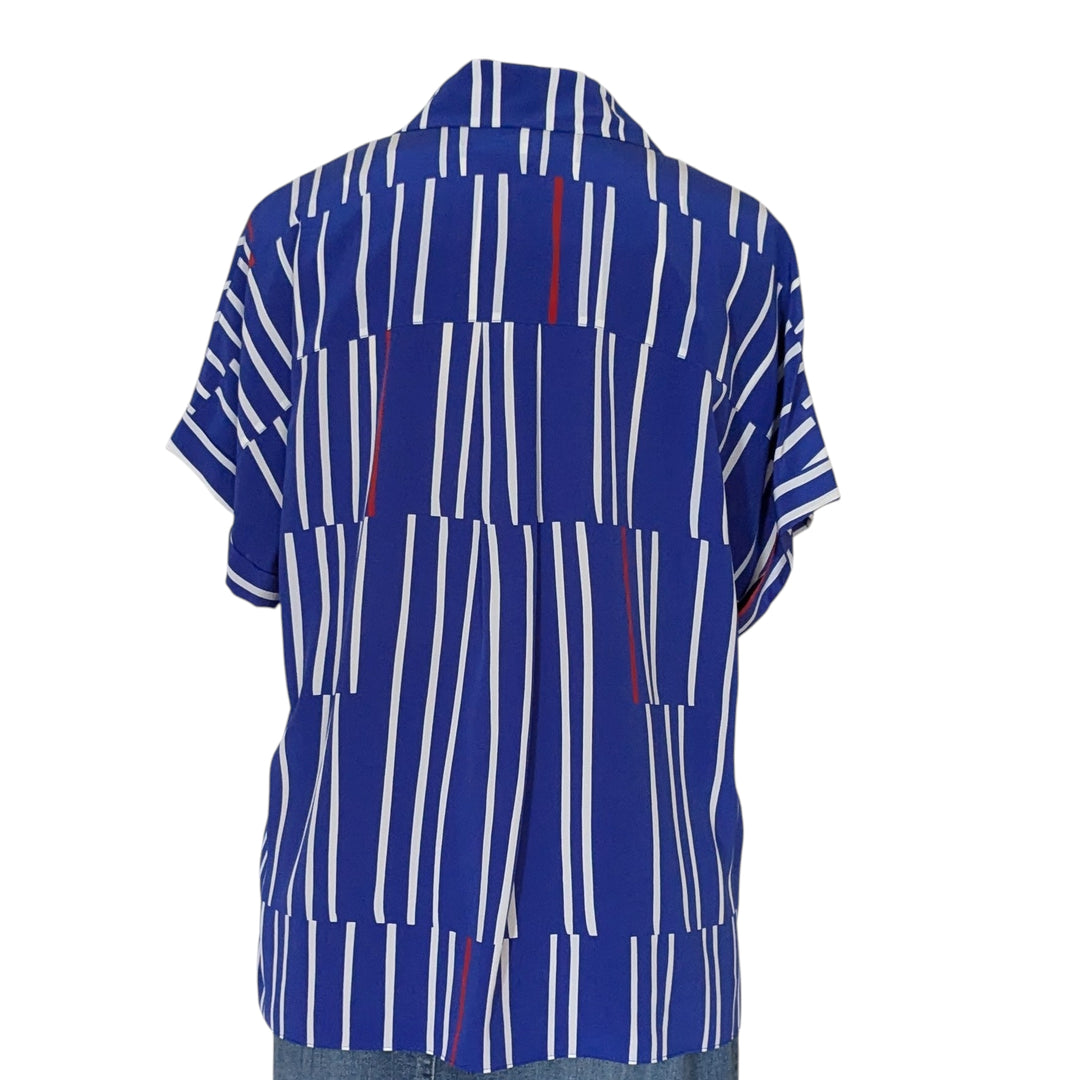 Lafayette 148 Wiley Silk Camp Shirt Size Large