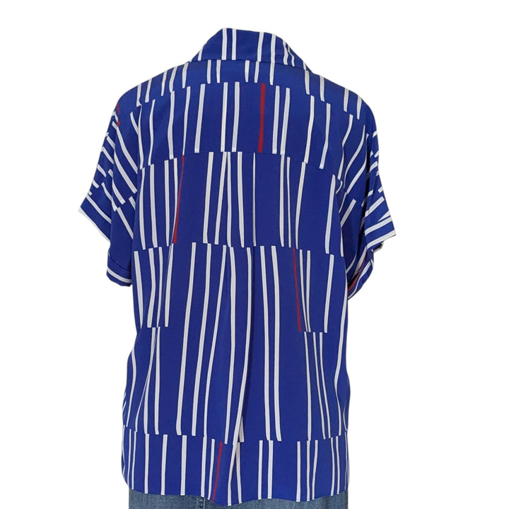 Lafayette 148 Wiley Silk Camp Shirt Size Large