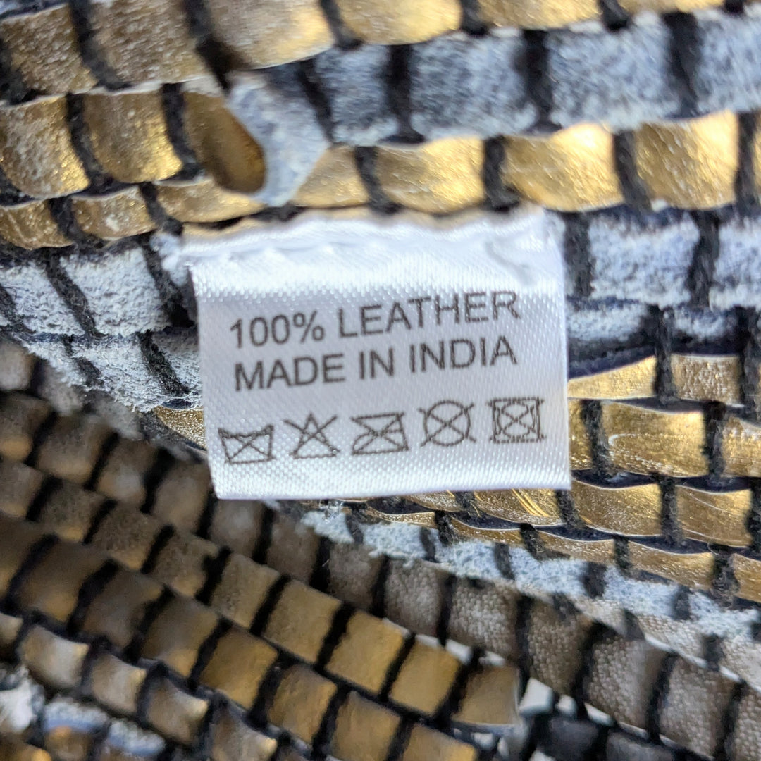 Woven Suede and Rope Tote Bag