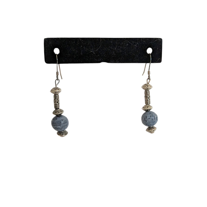 Silver and Blue Drop Silver Earrings