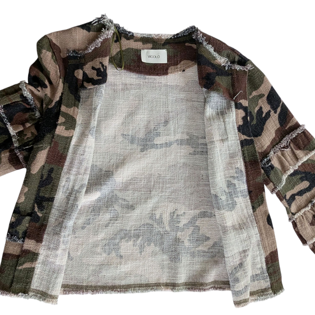 Vicolo Camo Print Cotton Jacket Size Medium