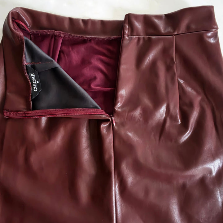ChicMe Faux Leather Mini Skirt Size Medium