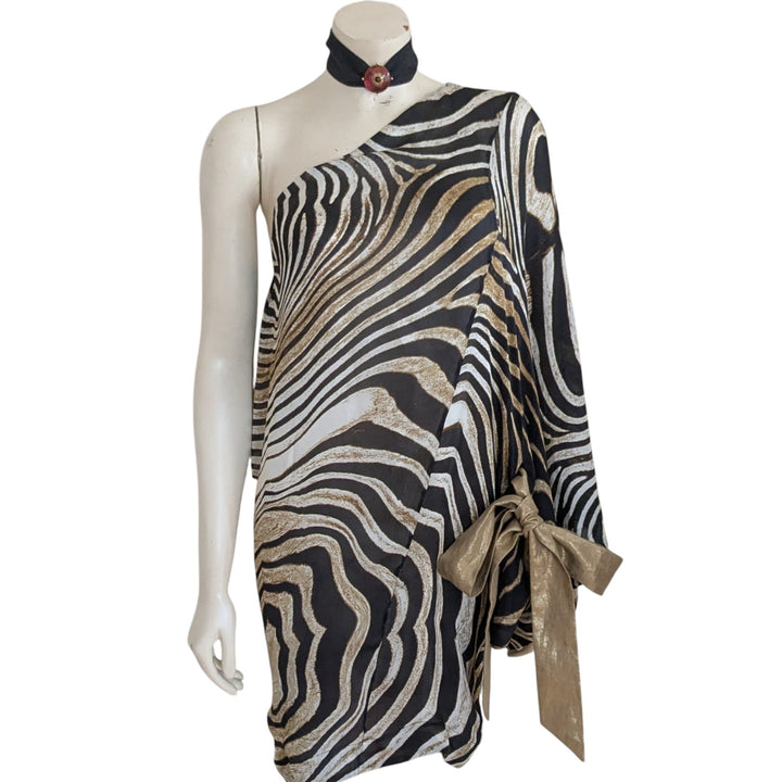 Just Cavalli Zebra Print Silk Mini Dress Size 6