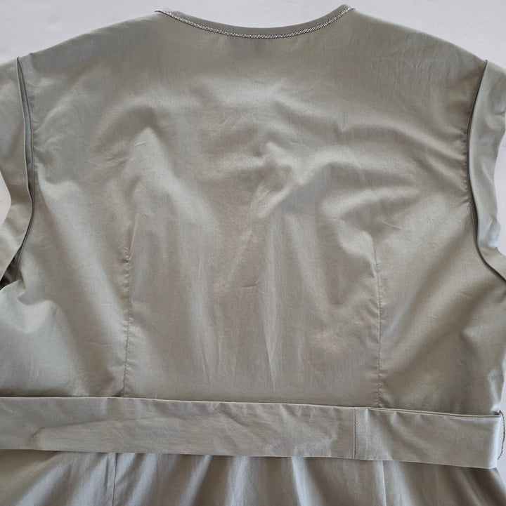 Peserico Cap Sleeve Stretch Cotton Midi Dress Size 48