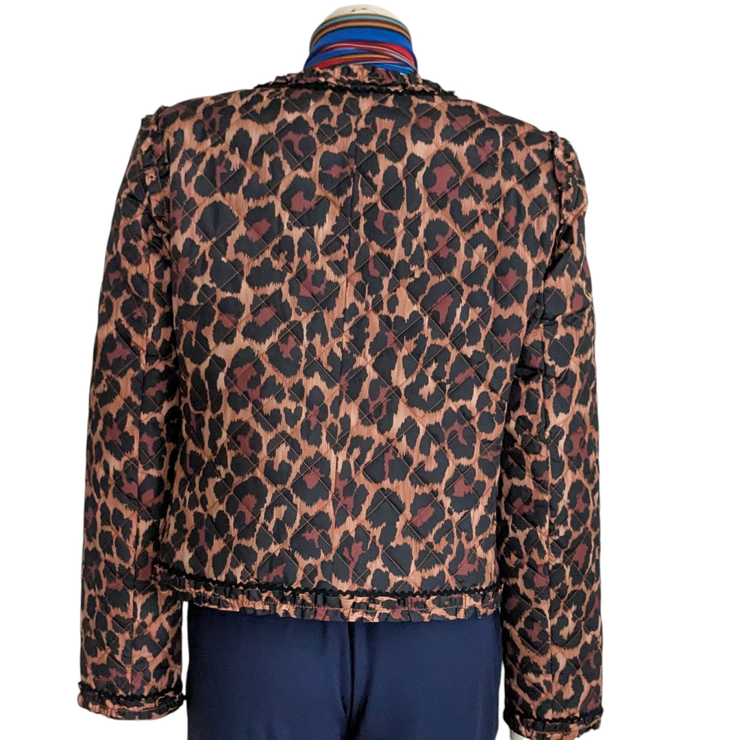 J. Crew Animal Print Puffer Lady Jacket Size 10