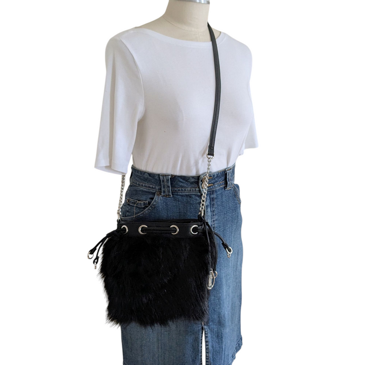 Carlos Santana Faux Fur Bucket Bag
