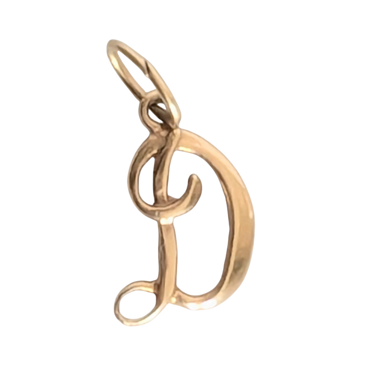 14K Gold "D" Pendant or Charm