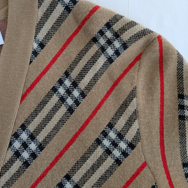 Burberry Long Plaid Cardigan Size Medium