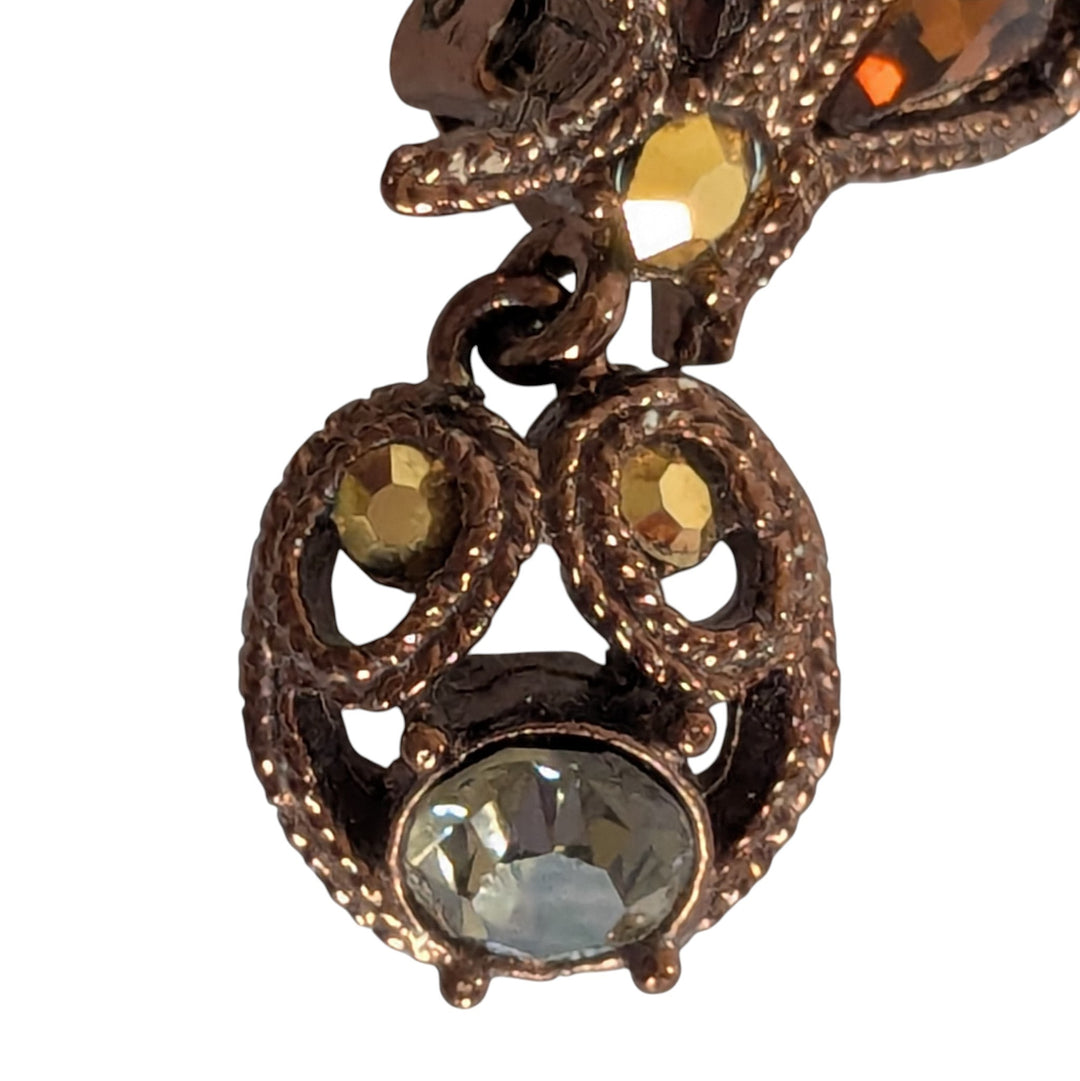 Beaded Copper Clip Earrings
