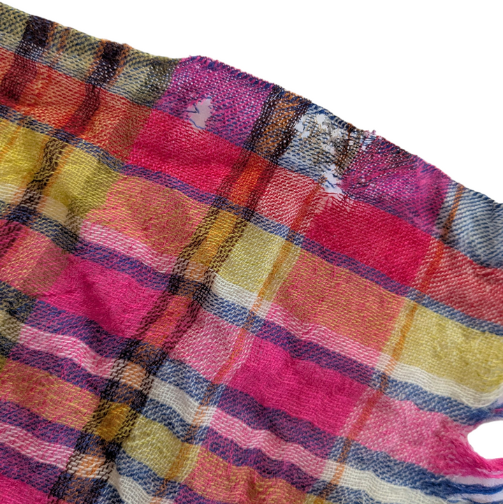 Anii by Natural Plaid Wool Scarf