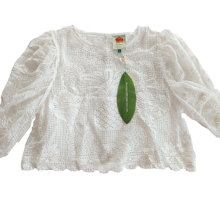 FARM Rio Guipire Lace Top Size Large