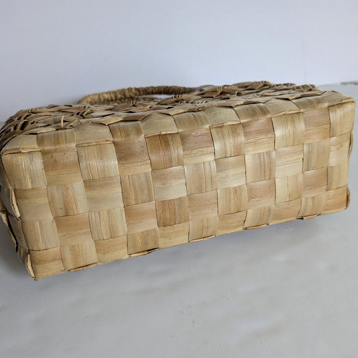 Woven Straw Satchel