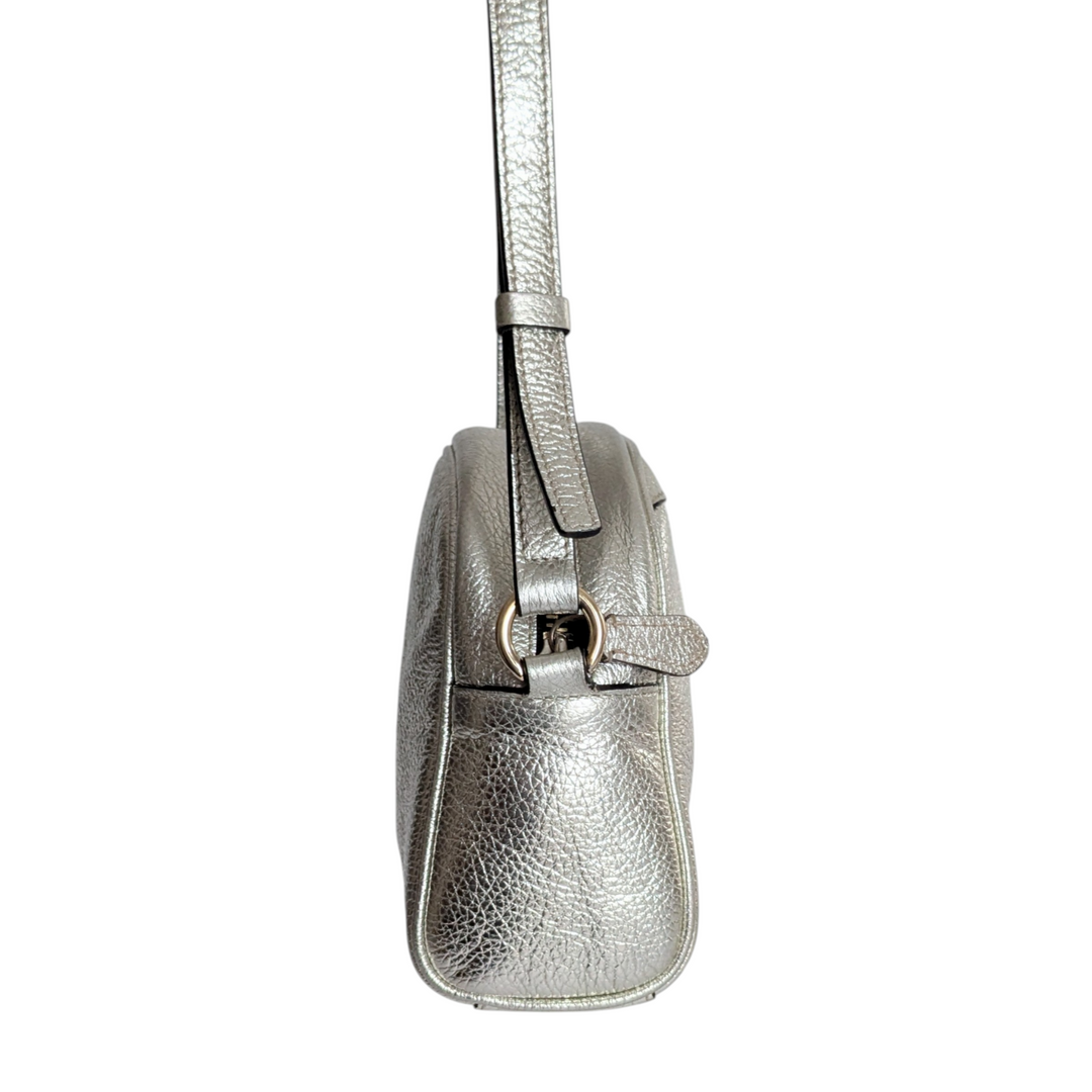 Salvatore Ferragamo Ganini Silver Crossbody Bag