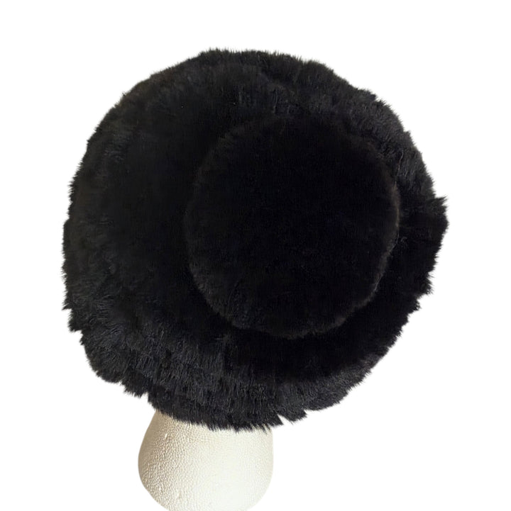 Black Faux Fur Hat
