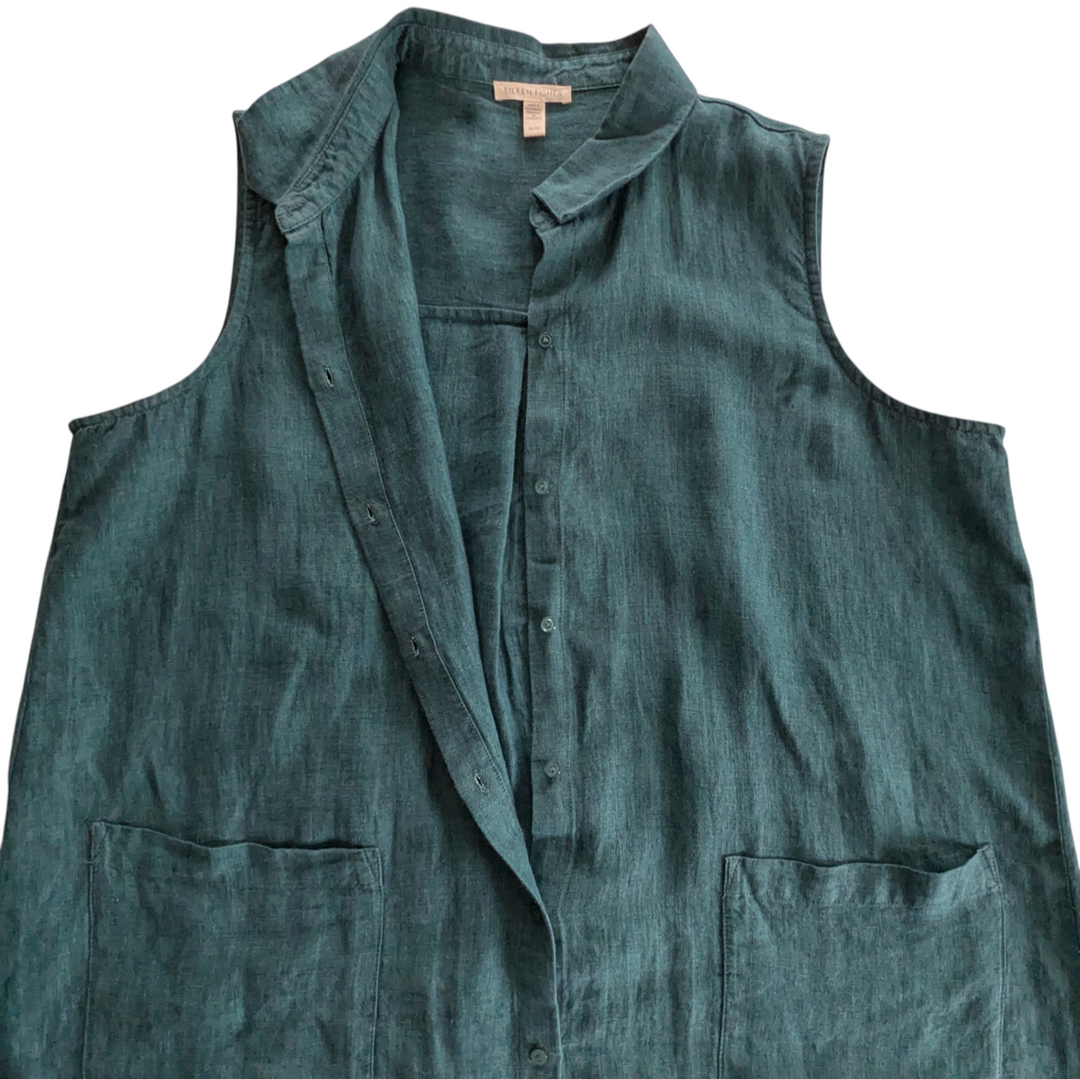Eileen Fisher Teal Cotton Dress Size XL