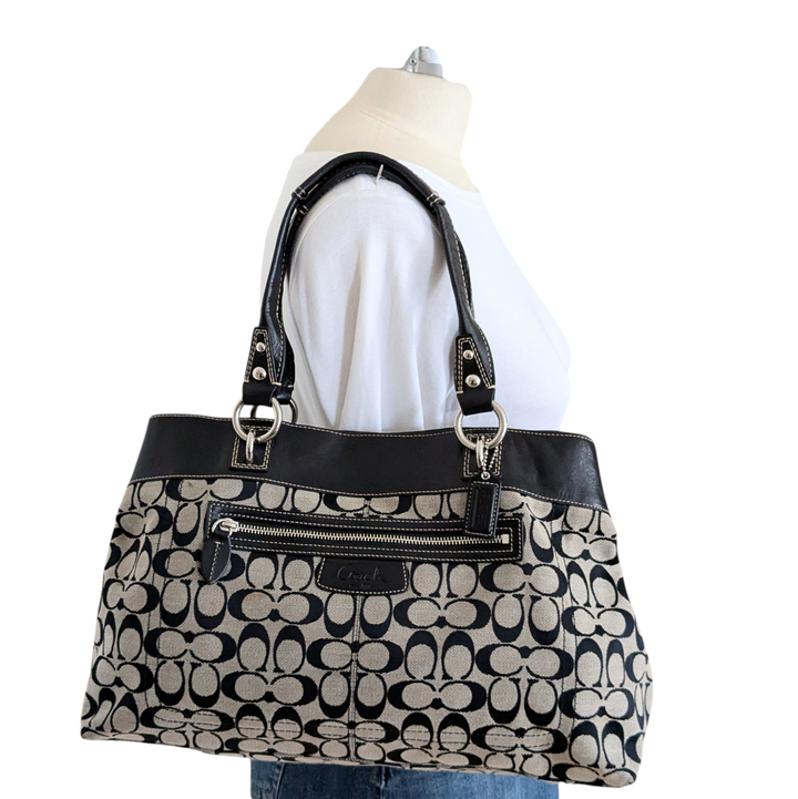 Coach Penelope Signature Logo Canvas Shoulder Bag
