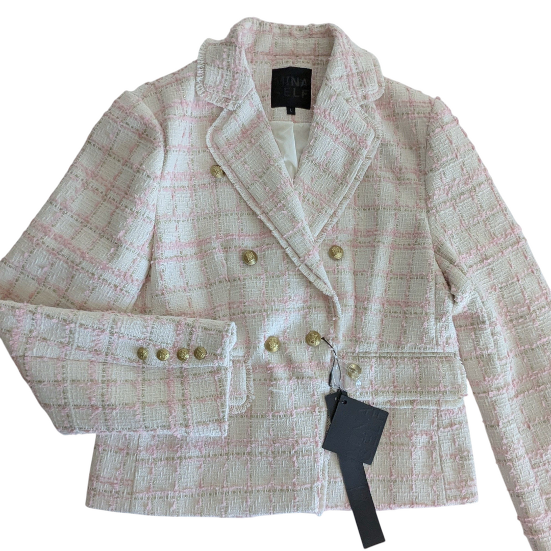 Mina Self Tweed Blazer Size Large NWT