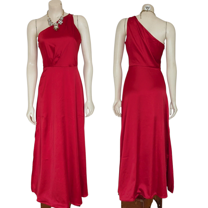 Rachel Parcell One Shoulder Satin Midi Dress Size 4