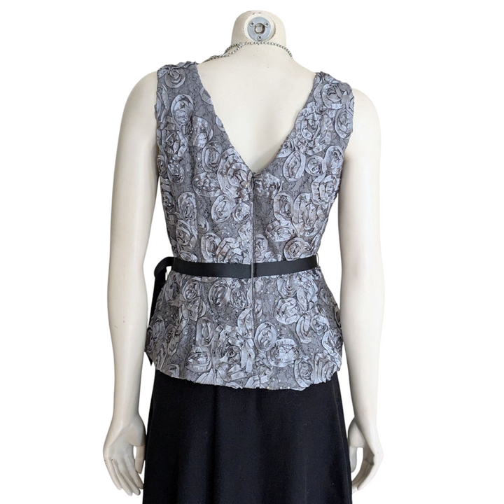 Alex Evening Silver Top Size Medium Petite