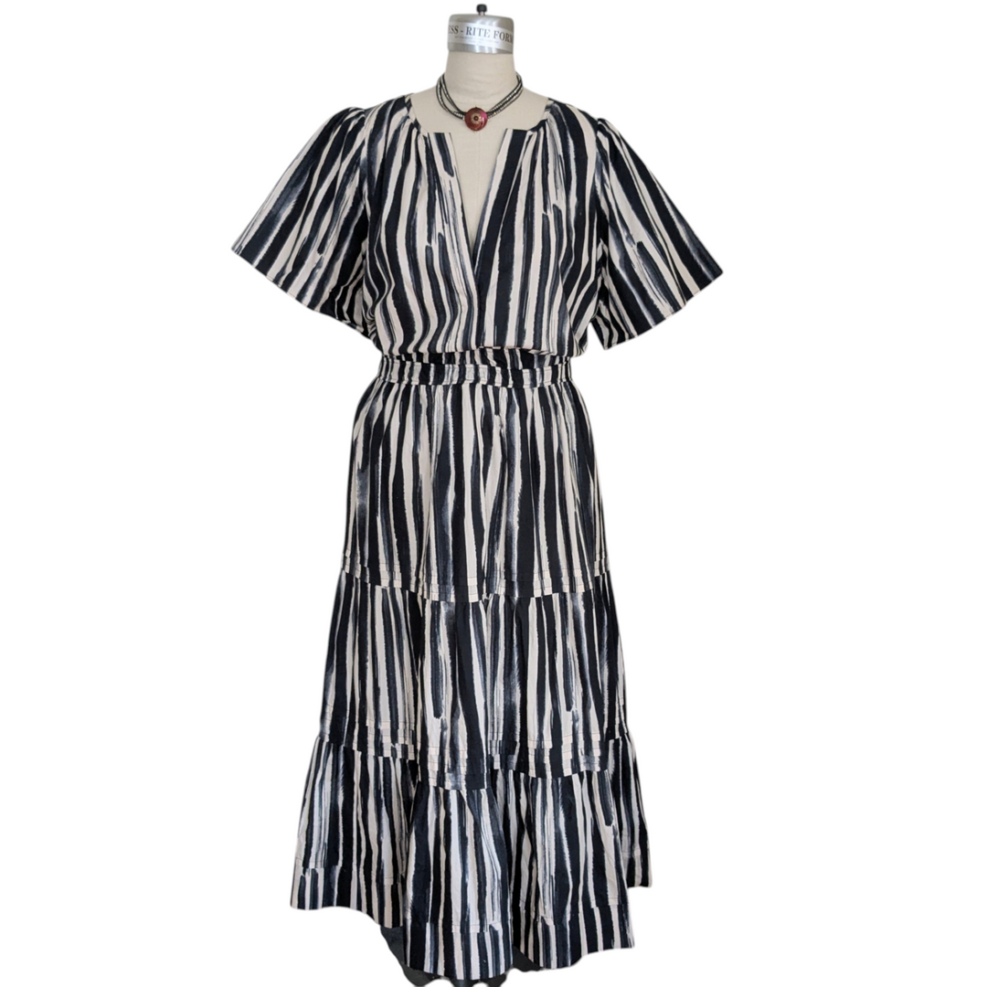 black and white anthropologie dress Farm Rio x Anthropologie Halter Sequin Column Midi Dress