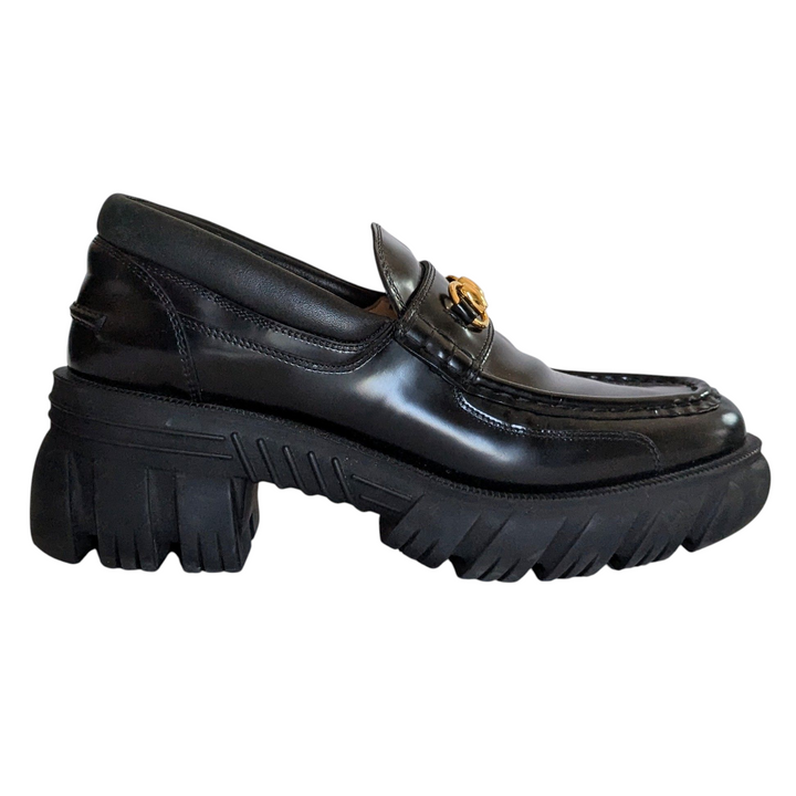 Gucci Sylke Platform Leather Loafers Size 41.5