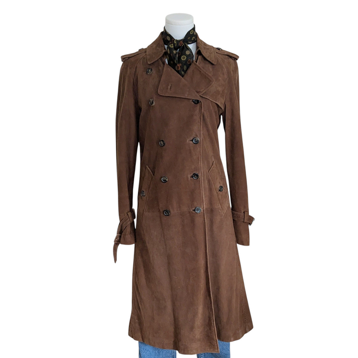 Yves Saint Laurent Suede Trench Coat Size Small