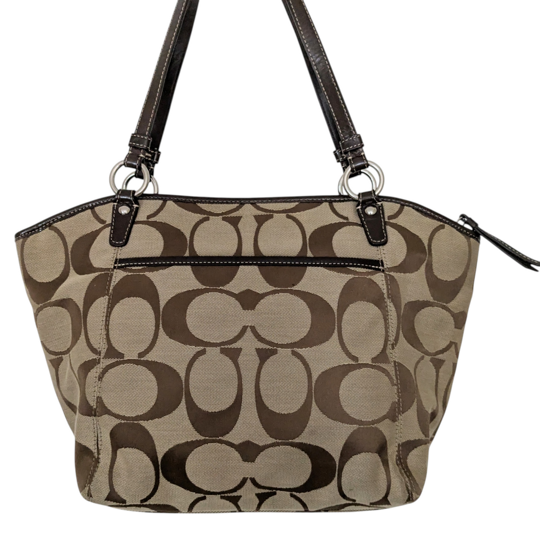 Coach Leah Signature Logo Canvas Tote