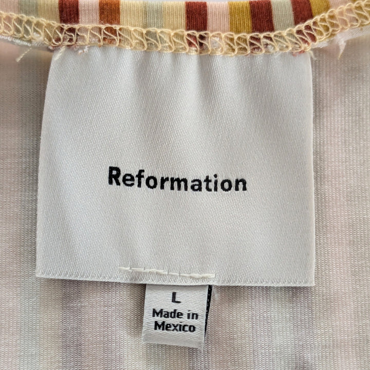 Reformation Dusk Striped Top Size Large
