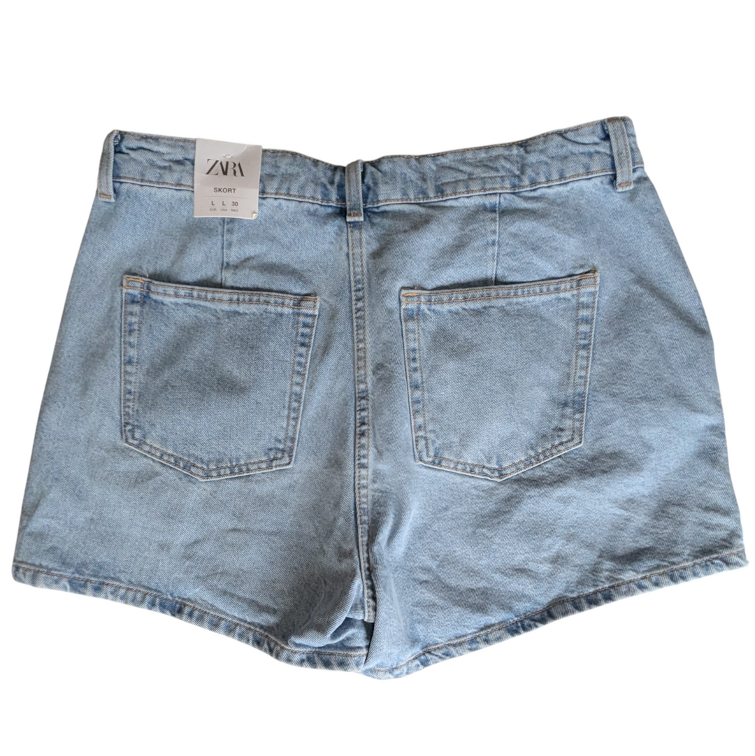 Zara Denim Skort Size Large NWT