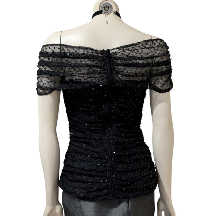 Tadashi Shoji Off The Shoulder Evening Top Size Small