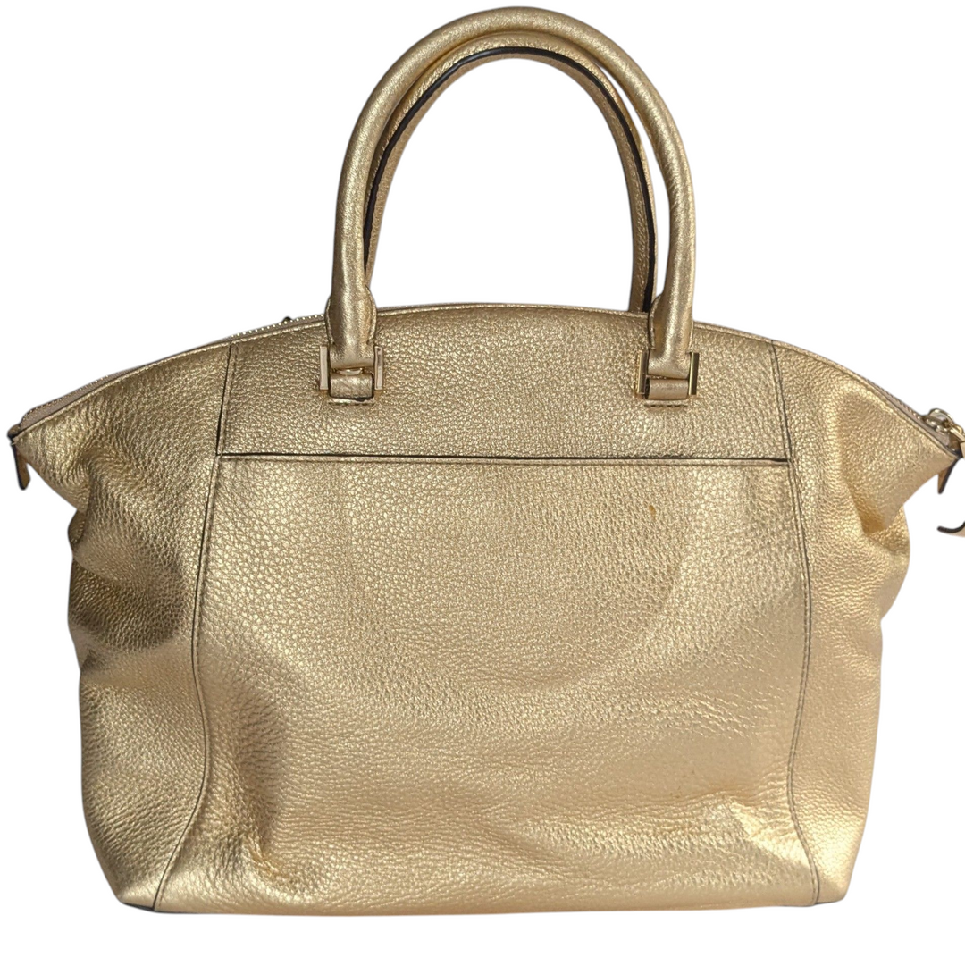 Michael Kors Riley Gold Leather Satchel