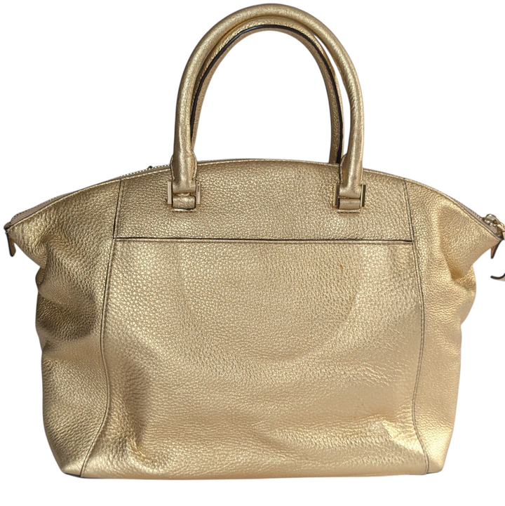 Michael Kors Riley Gold Leather Satchel