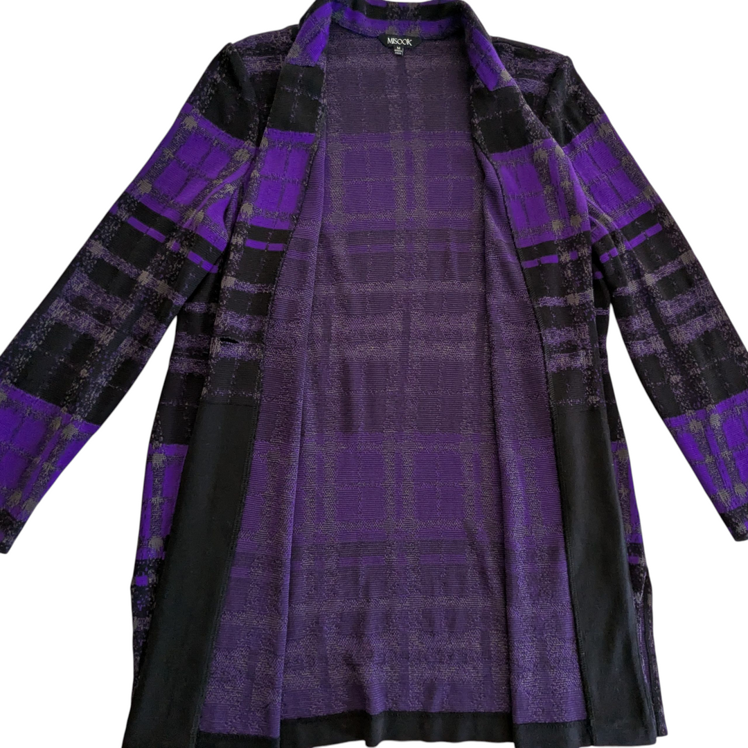 Misook Heritage Fit Plaid Knit Blazer Size Medium