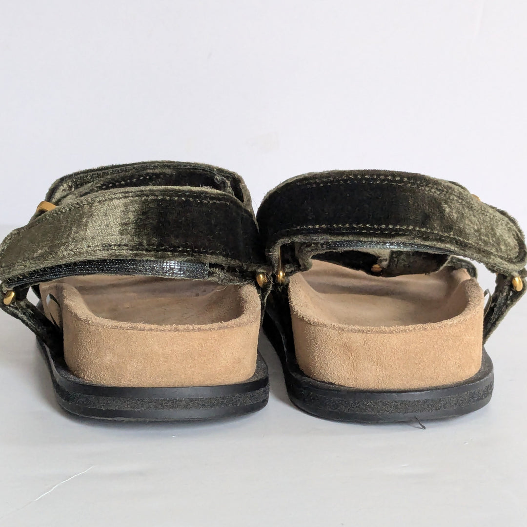 Zara Velvet Strap Sandals Size 38