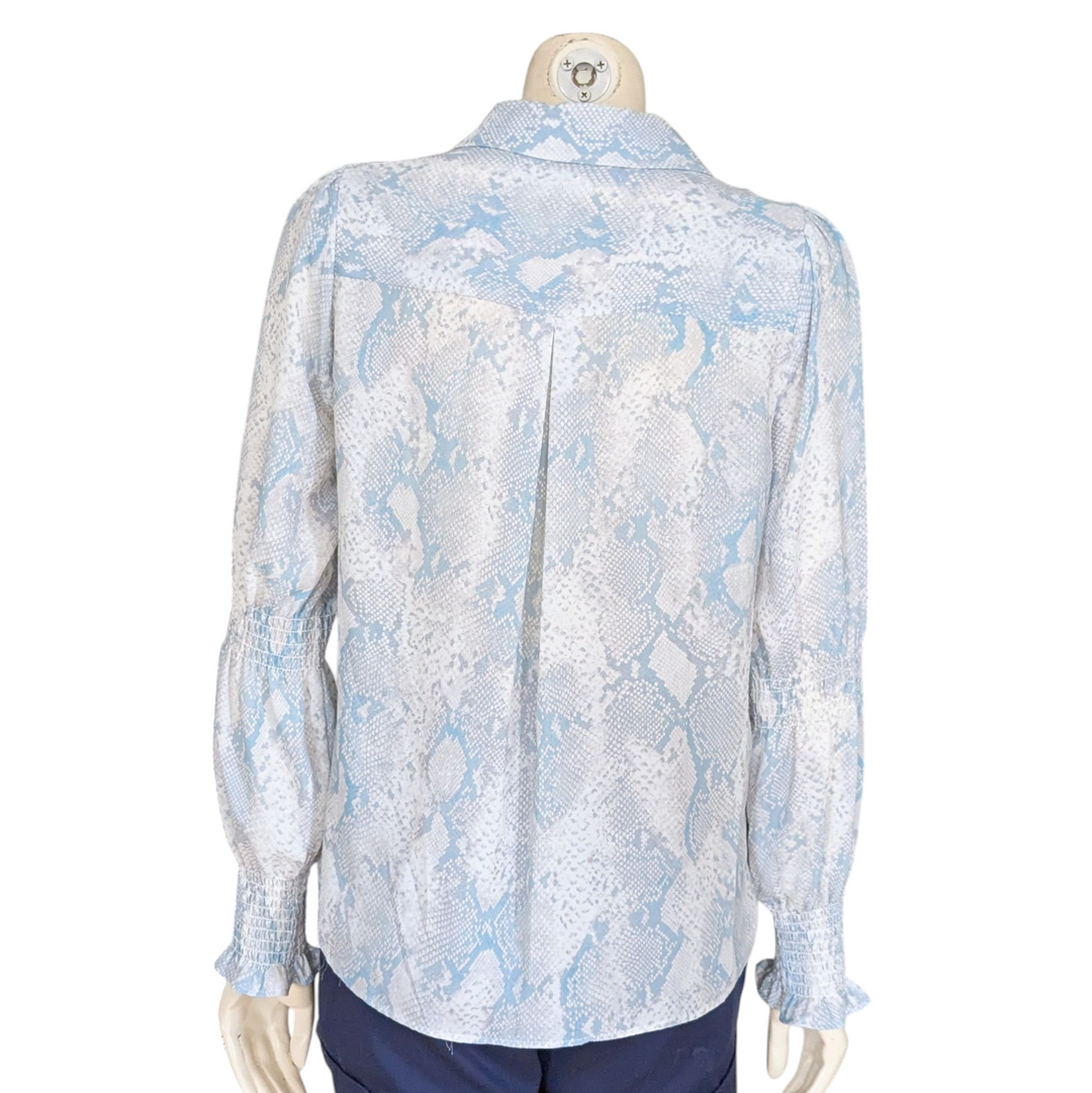 T Tahari Snakeskin Print Blouse Size Small