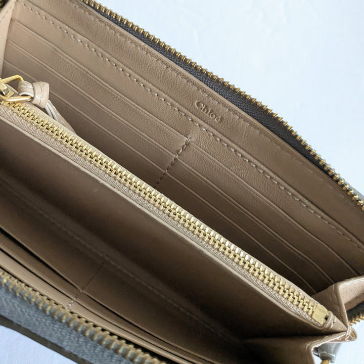 Chloe Marcie Gray Zip Around Wallet