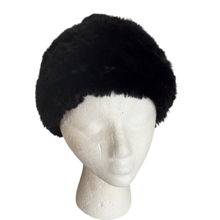 Black Faux Fur Hat