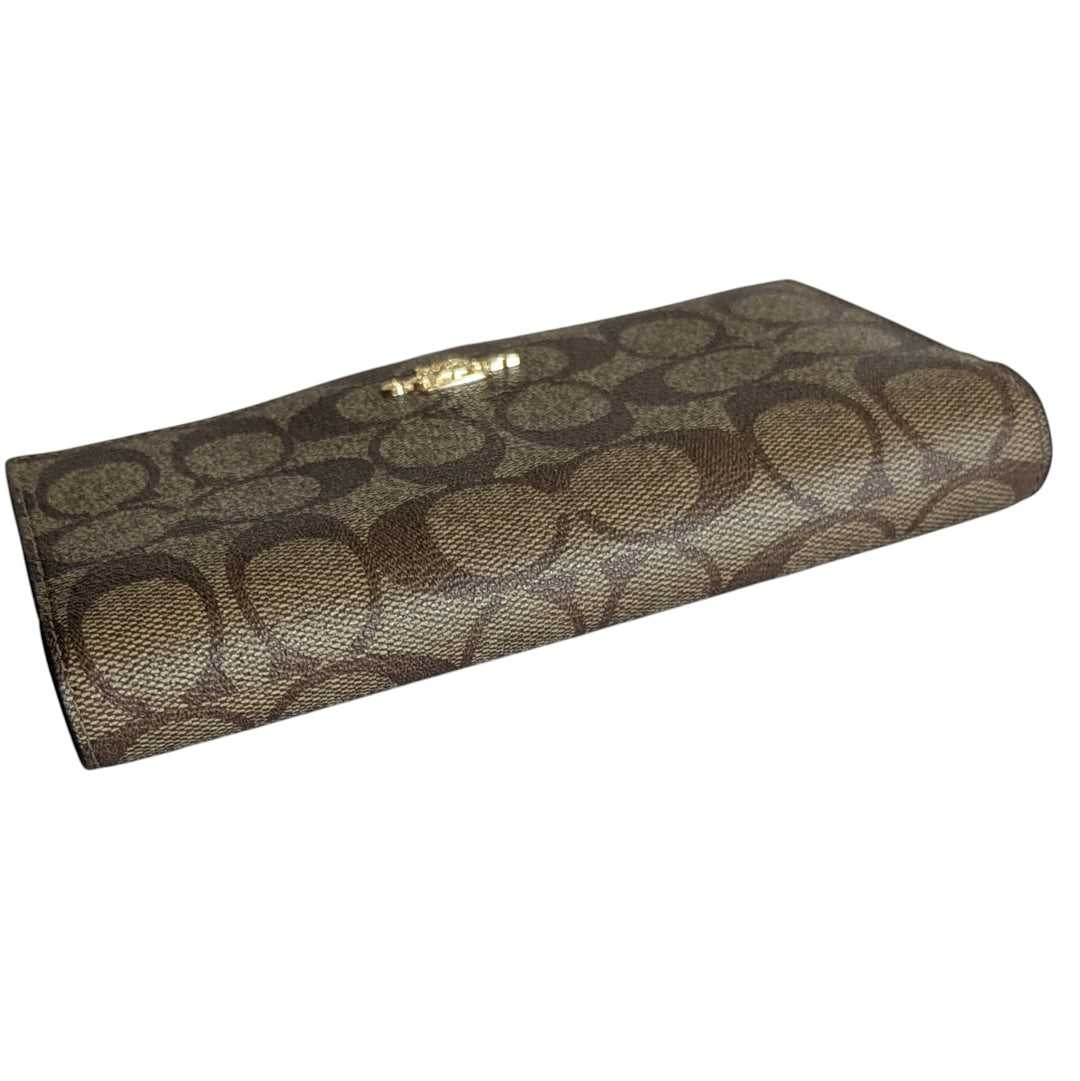 Coach Slim Signature Logo Zippered Wallet