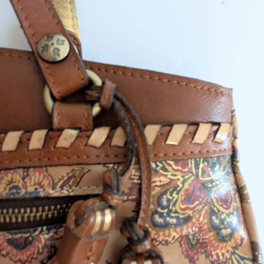 Patricia Nash Floral Embellished Leather Shoulder Bag
