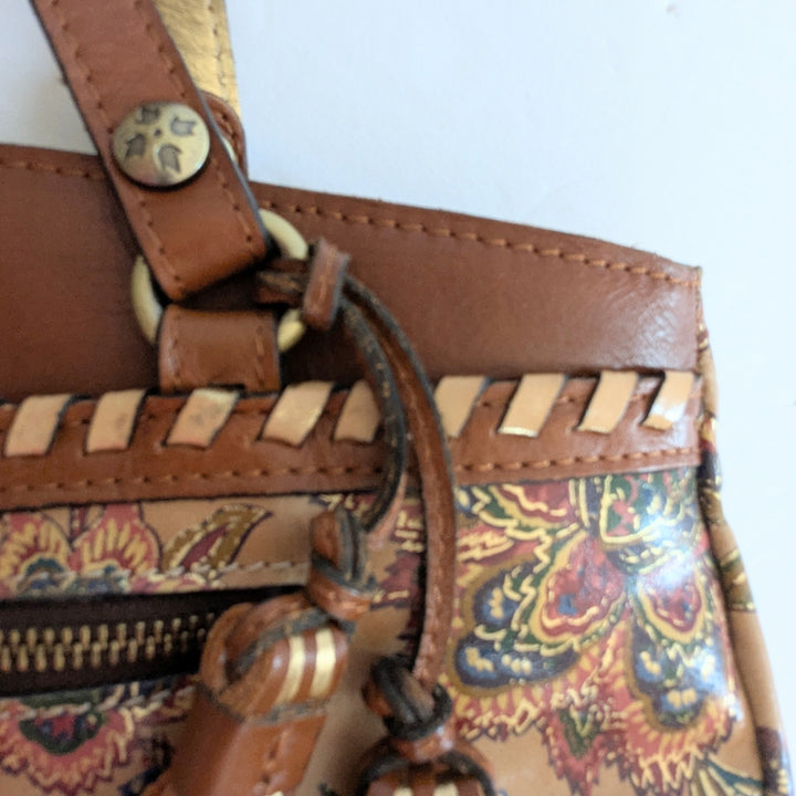 Patricia Nash Floral Embellished Leather Shoulder Bag