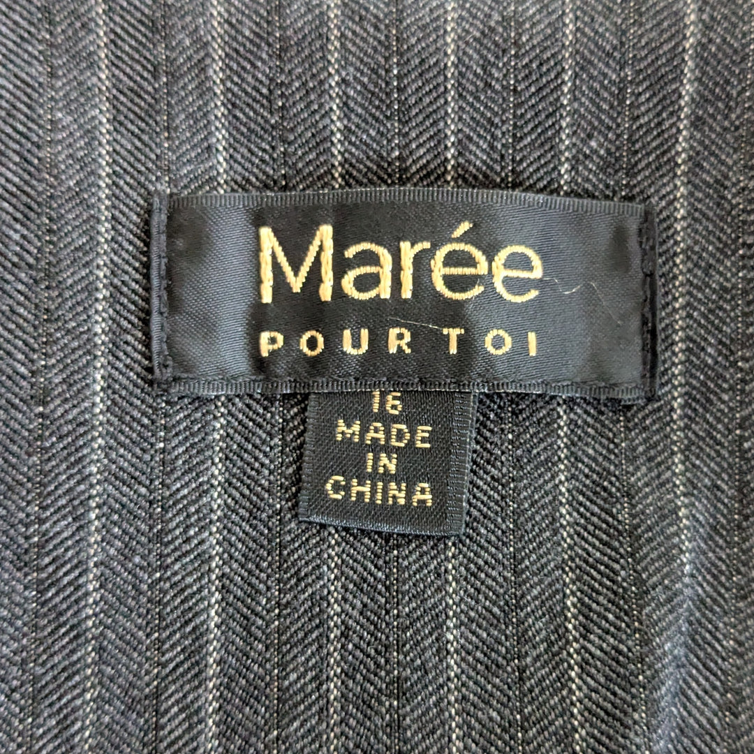 Maree Pour Toi Pinstripe Blazer with Applique Size 16