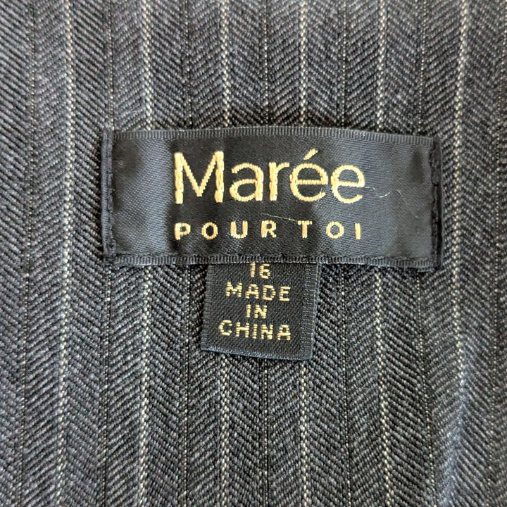 Maree Pour Toi Pinstripe Blazer with Applique Size 16
