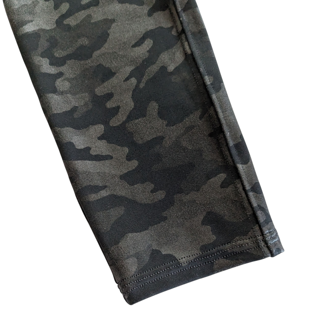 Spanx Black Camo Print Leggings Size Medium