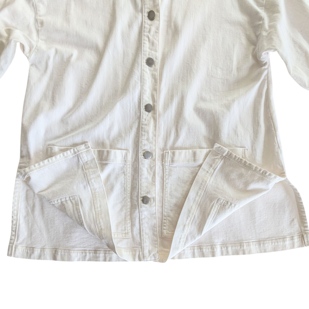 Eileen Fisher Undyed Denim Utility Jacket Size XXS