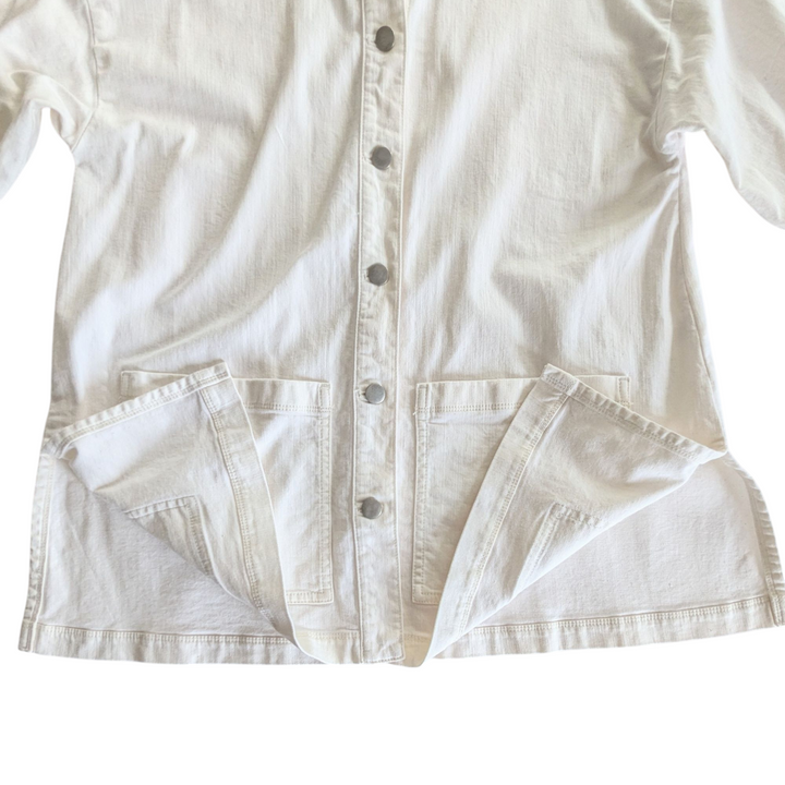 Eileen Fisher Undyed Denim Utility Jacket Size XXS