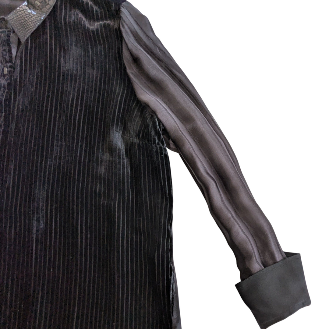 Elie Tahari Martha Burn Out Velvet Tunic Size XL