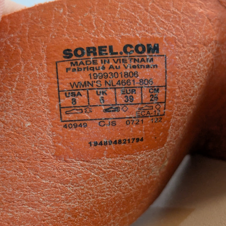 Sorel Ella II Orange Suede Slides Size 8