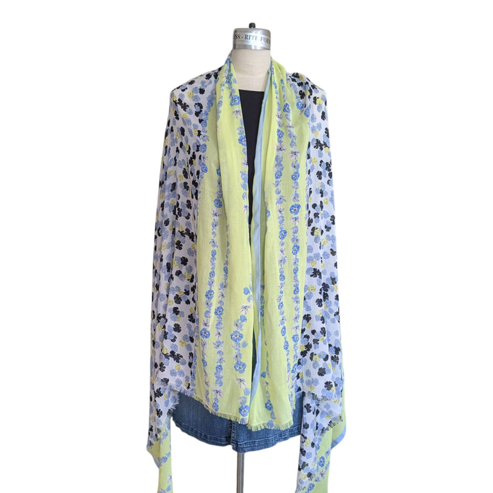 Yellow and Navy Scarf/Wrap