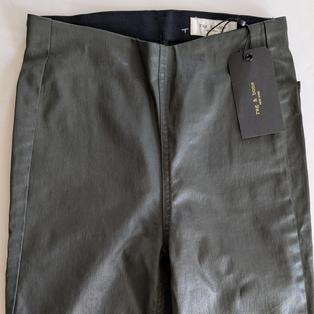 Rag & Bone Nina Coated Cotton Pull On Pants Size 8 NWT