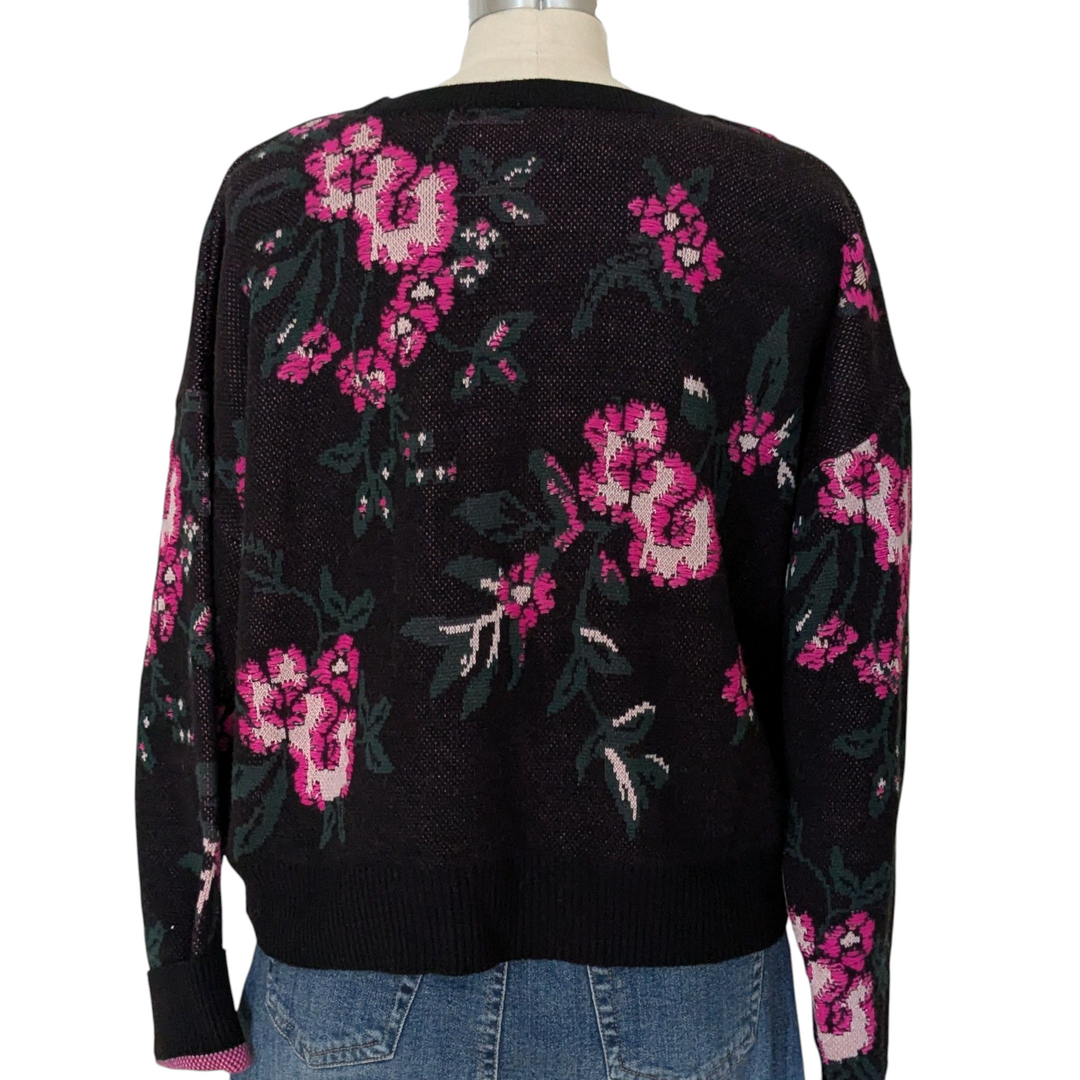 Anthropologie Maeve Floralinda Cropped Sweater Size XL